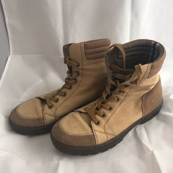 Men’s Levi’s Brown Canvas Boots Size 9 - Picture 5 of 6